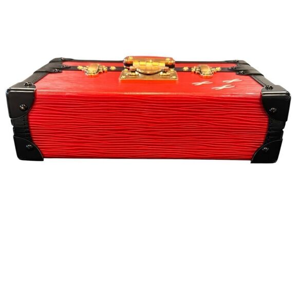 Louis Vuitton Petite Malle Red And Black Epi Clutch Two Way Bag - Picture 11 of 11